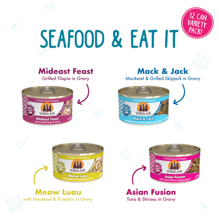 Weruva Wet Cat Food - Weruva Classic Cat Seafood & Eat It! Variety Pack