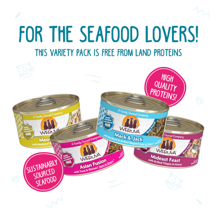 Weruva Wet Cat Food - Weruva Classic Cat Seafood & Eat It! Variety Pack