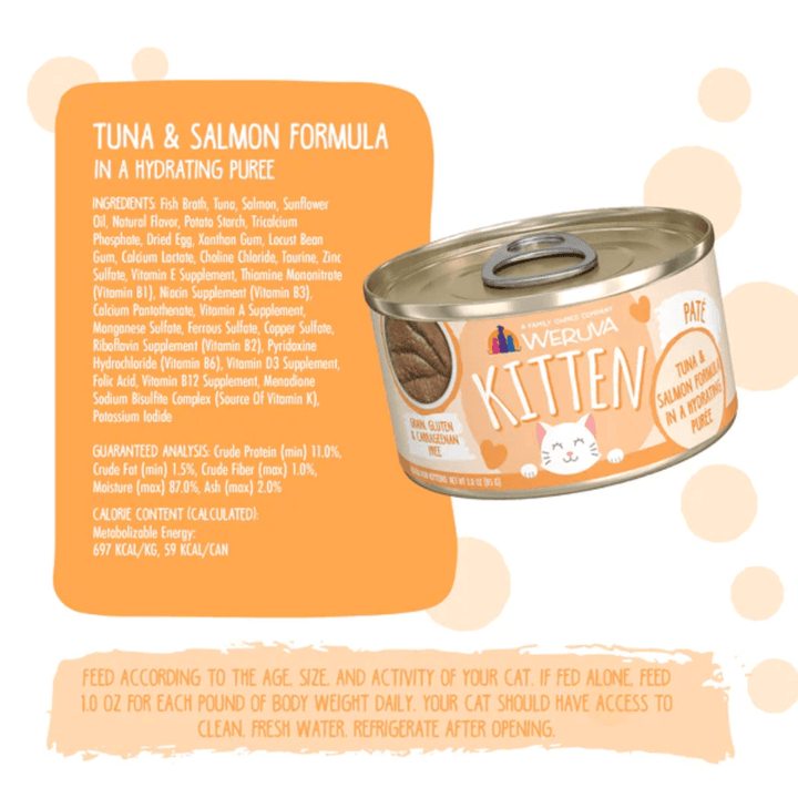 Weruva Wet Cat Food - Weruva Kitten Tuna & Salmon Formula Tuna & Salmon in a Hydrating Purée Canned 