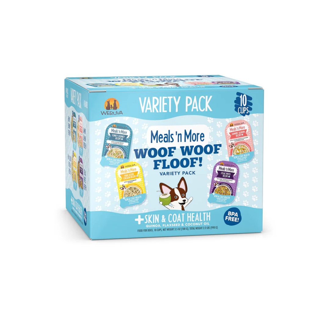 Weruva Wet Dog Food - Weruva Meals 'n More  Woof Woof Floof! Skin & Coat Health Variety Pack
