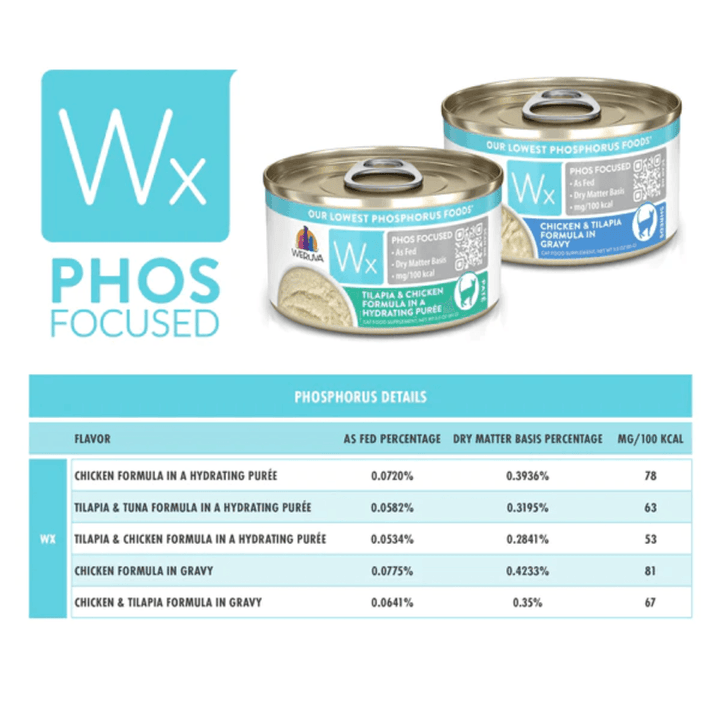 Weruva Wet Cat Food - Wx Phos Focused Tilapia & Chicken Formula Tilapia & Chicken in a Hydrating Puree Canned 