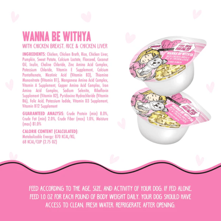 Weruva Wet Dog Food - BFF Fun Size Meals Wanna Be Withya Chicken Breast, Rice and Chicken Liver Cup 