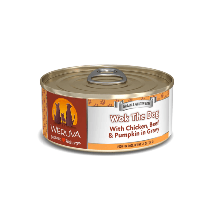 Weruva Wet Dog Food - Classics Wok The Dog with Chicken, Beef & Pumpkin in Gravy Canned 