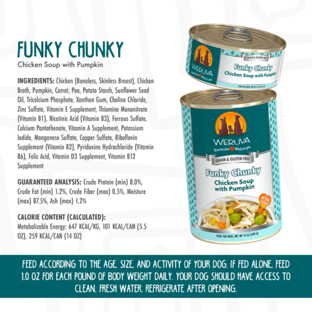 Weruva Wet Dog Food - Classics Funky Chunky Chicken Soup with Pumpkin Canned 