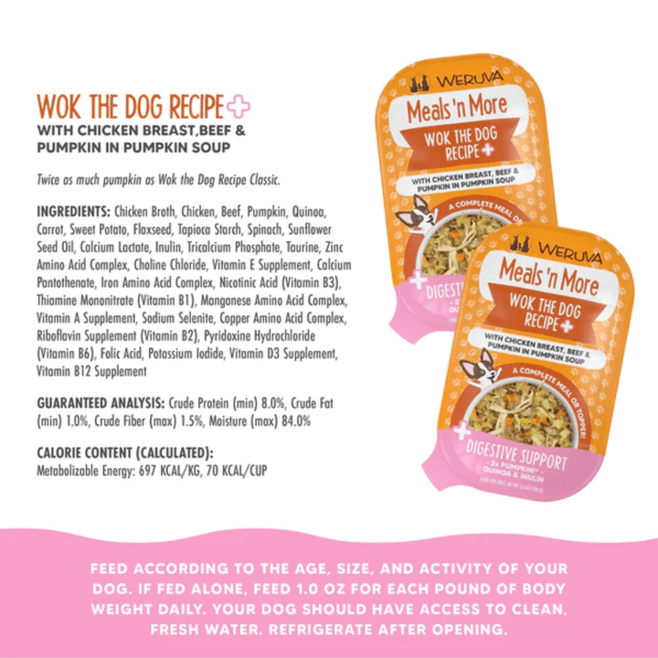 Weruva Wet Dog Food - Meals 'n More  Wok The Dog Recipe Plus with Chicken Breast, Beef and Pumpkin in Pumpkin Soup 