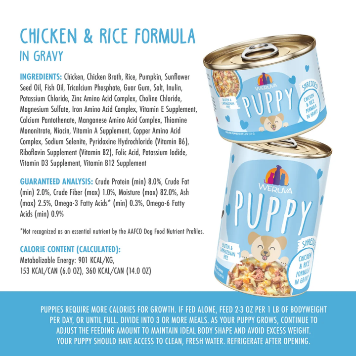 Weruva Wet Dog Food - Puppy Chicken & Rice Formula in Gravy Canned
