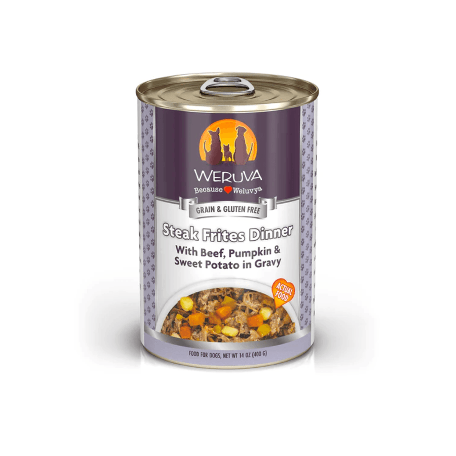 Weruva Wet Dog Food - Classics Steak Frites Dinner with Beef, Pumpkin & Sweet Potato in Gravy Canned 