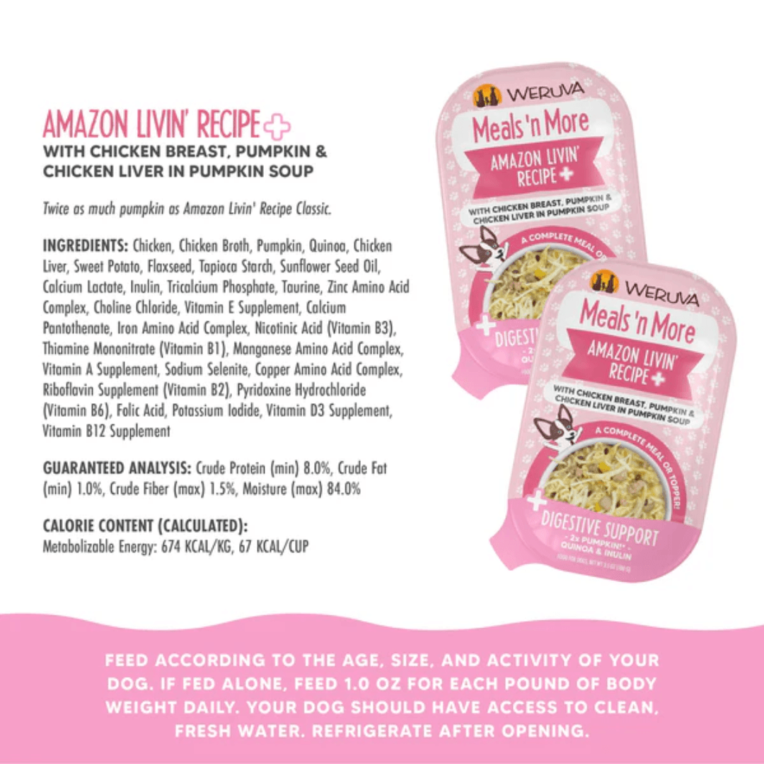 Weruva Wet Dog Food - Meals 'n More  Amazon Livin' Recipe Plus with Chicken Breast, Pumpkin & Chicken Liver in Pumpkin Soup 