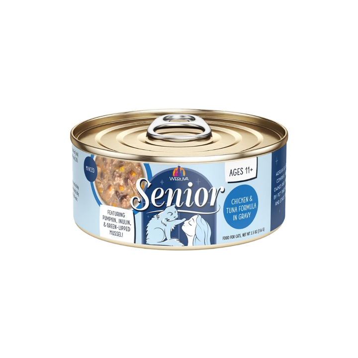Weruva Wet Cat Food - Senior 11+ Chicken & Tuna Minced in Gravy Canned