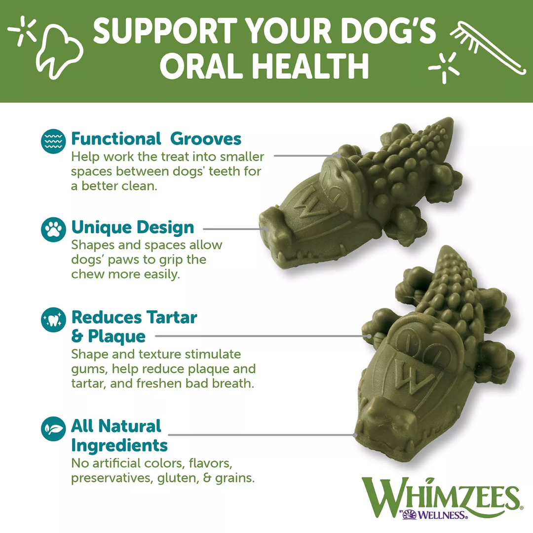 Whimzees Dog Treats - Alligator Dental Chew
