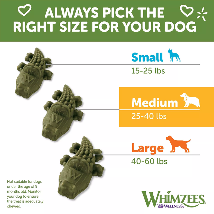 Whimzees Dog Treats - Alligator Dental Chew