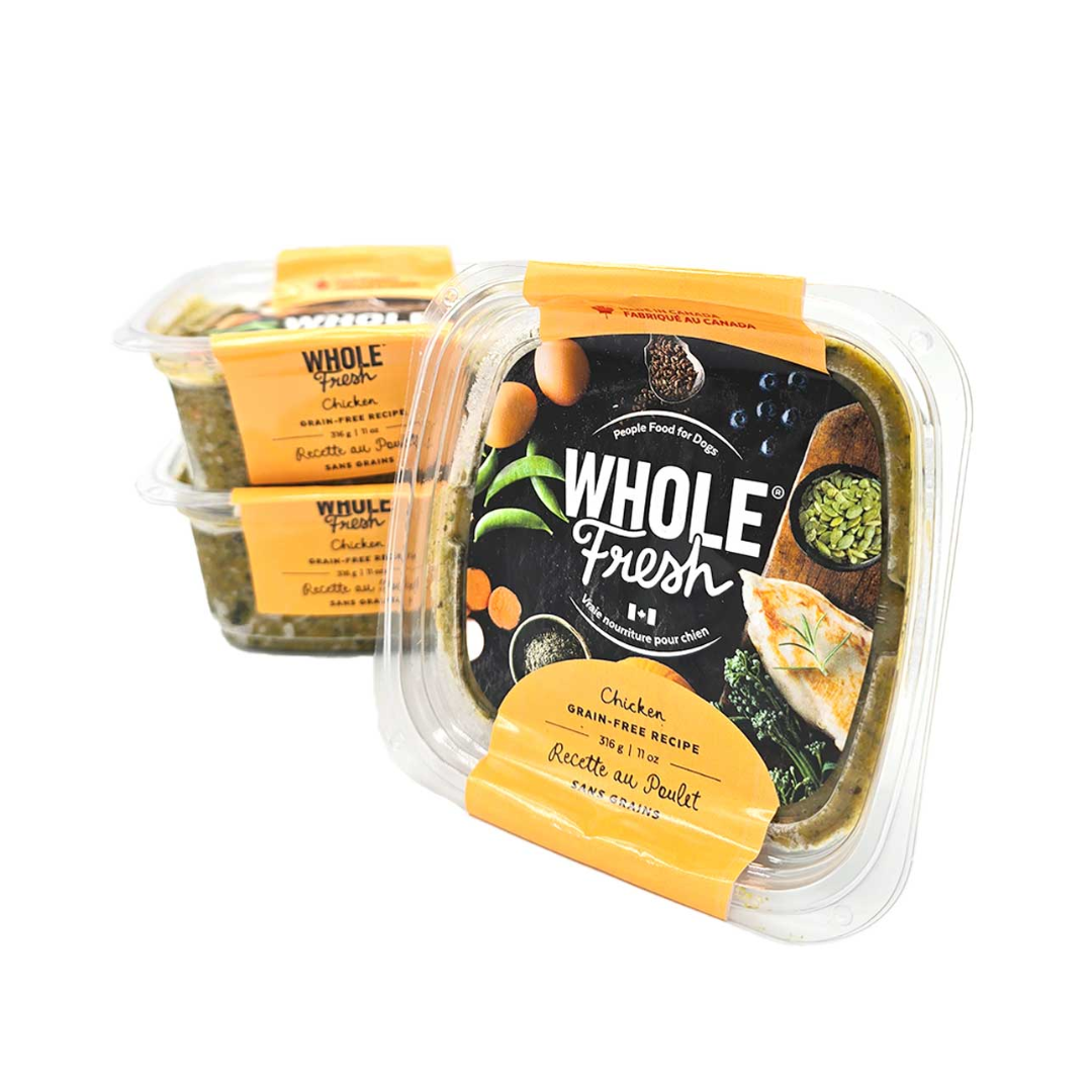 Whole Fresh Wet Dog Food - Gently-Cooked Grain Free Chicken Recipe