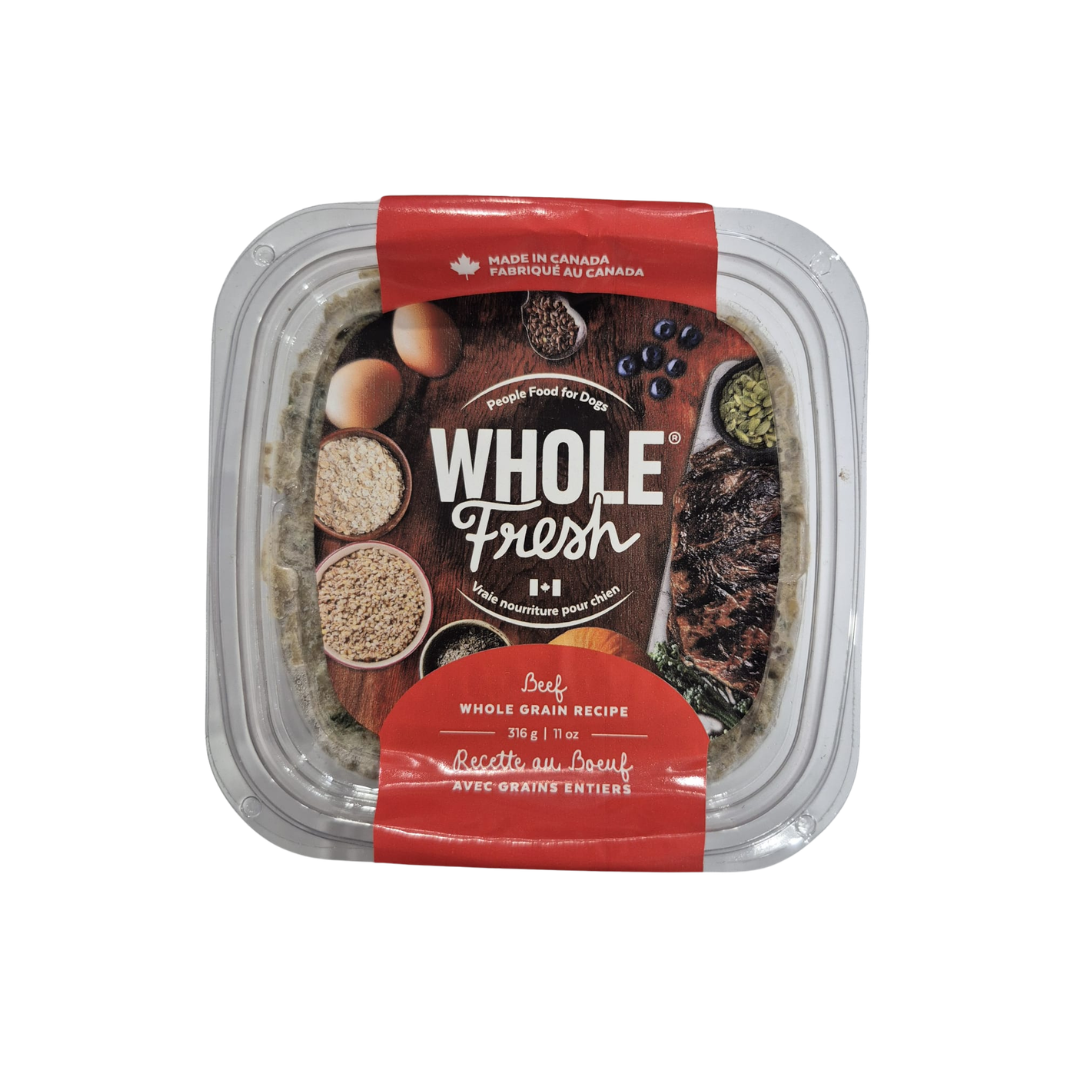 Whole Fresh Wet Dog Food - Gently-Cooked Whole Grain Beef Recipe
