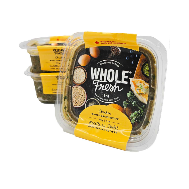 Whole Fresh Wet Dog Food - Gently-Cooked Whole Grain Chicken Recipe