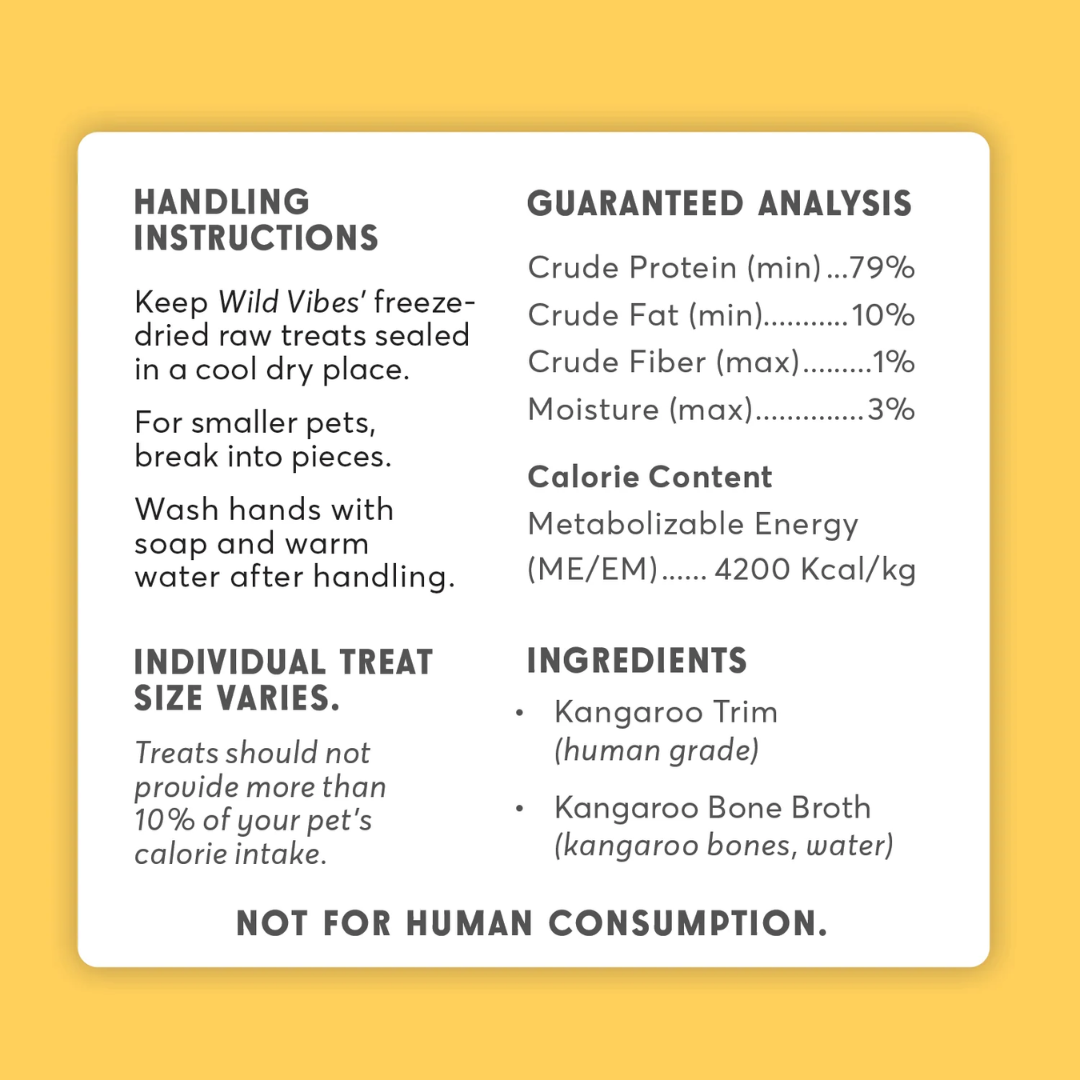 Wild Vibes Freeze-Dried Dog and Cat Treats - Kangaroo & Bone Broth