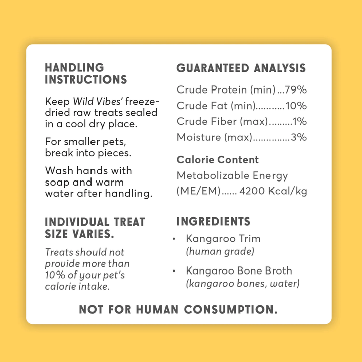 Wild Vibes Freeze-Dried Dog and Cat Treats - Kangaroo & Bone Broth
