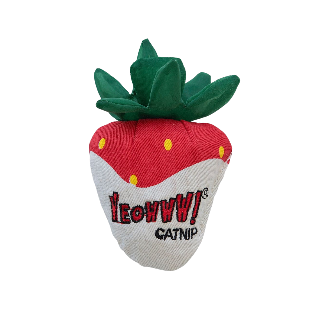 Yeowww! Cat Toys - Catnip White Chocolate Dipped Strawberry