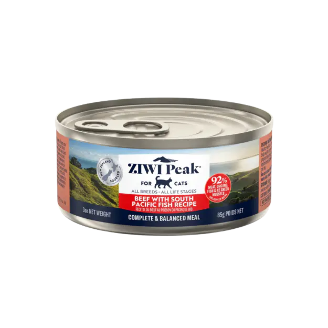 ZIWI Peak Wet Cat Food - Beef with South Pacific Fish Recipe Canned