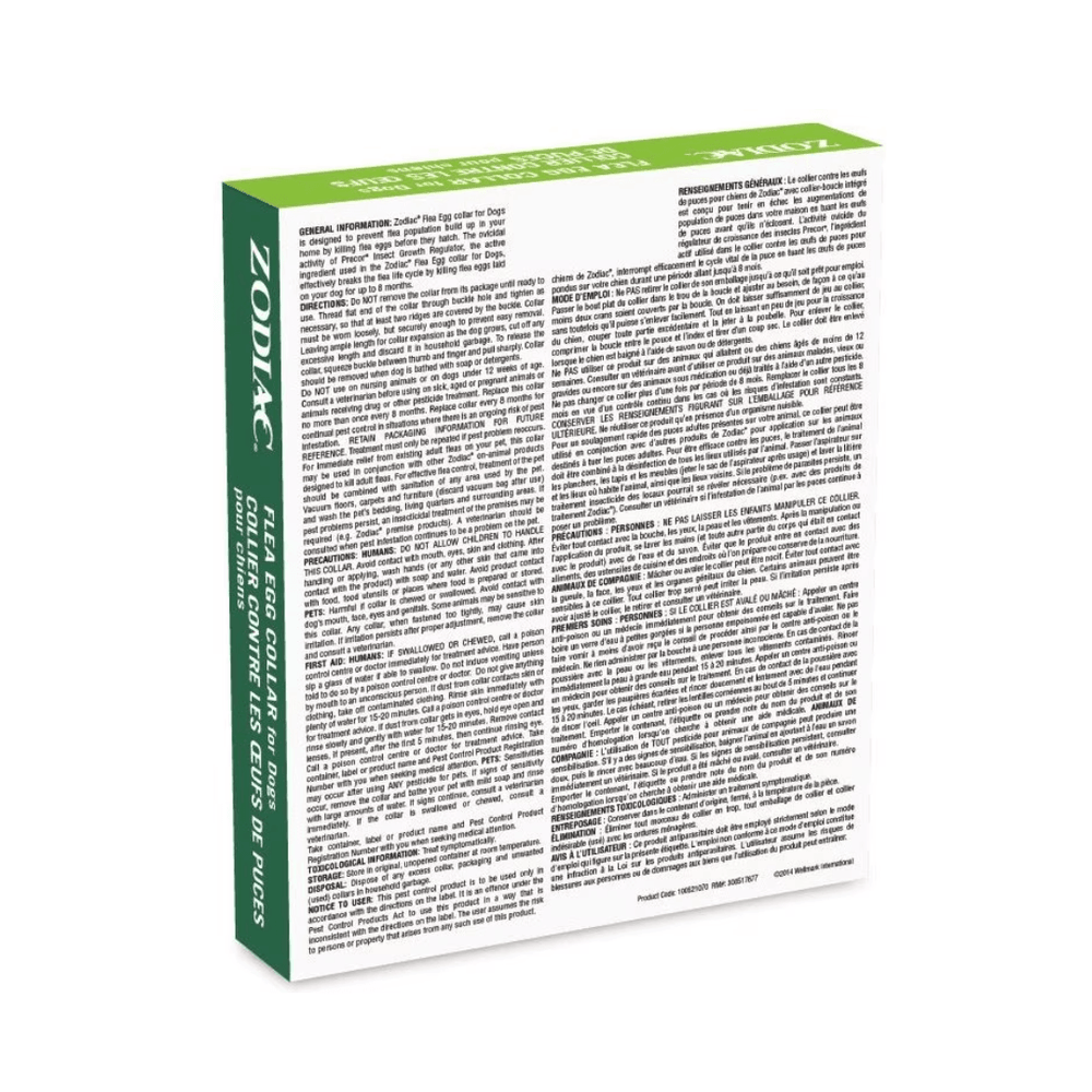 Zodiac Dog Flea & Tick Control - Flea Egg Collar  – With Precor Insect Growth Regulator 