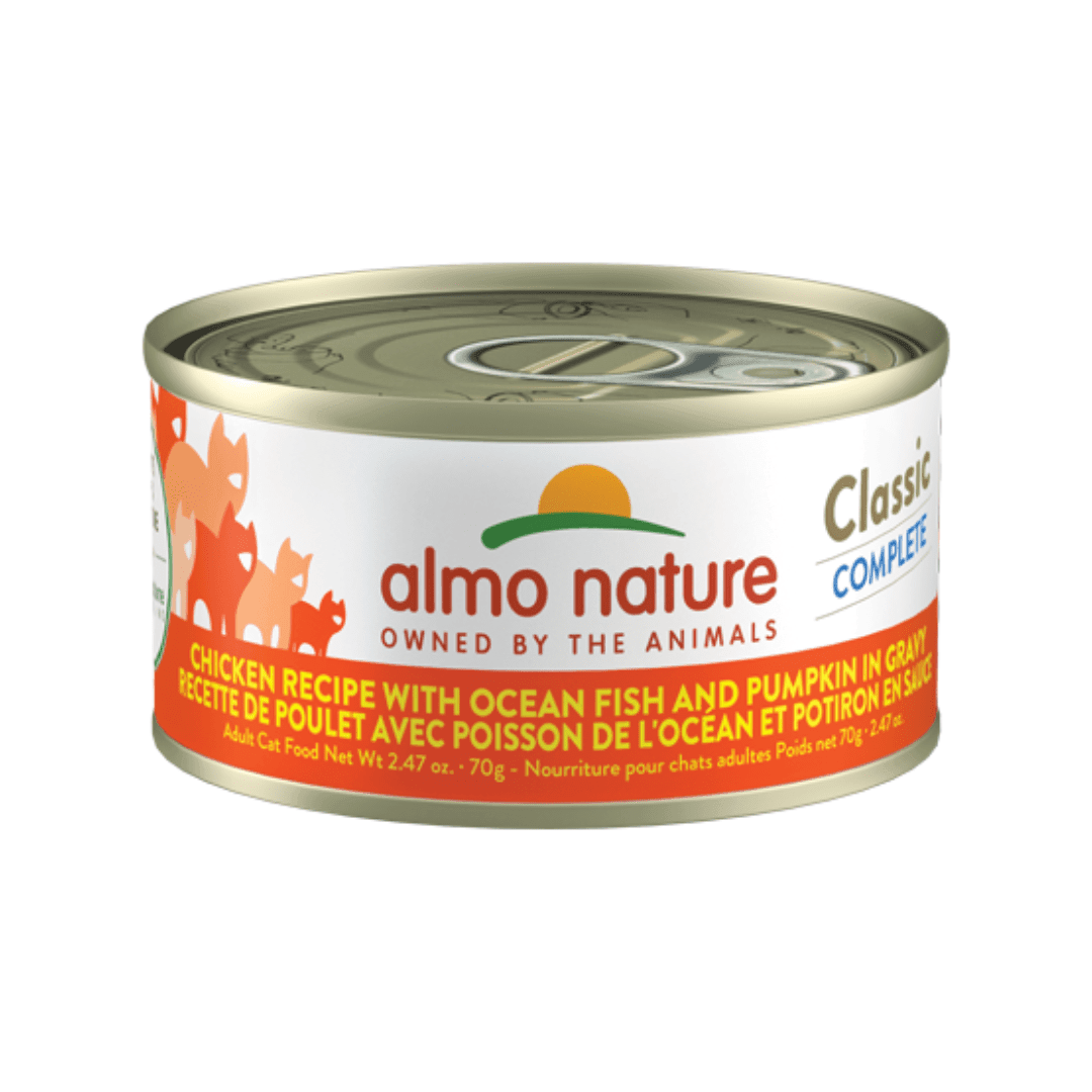 Almo Nature Wet Cat Food - Classic Complete Chicken Recipe with Ocean Fish and Pumpkin in Gravy Canned - Toronto Pets