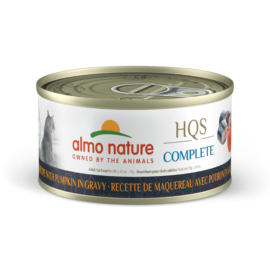 Almo Nature Wet Cat Food - HQS Complete Mackerel Recipe with Pumpkin in Gravy Canned - Toronto Pets