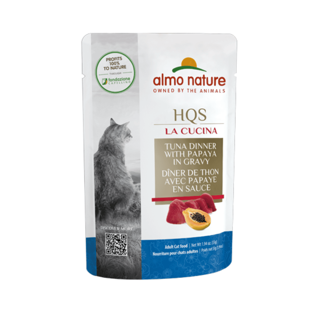 Almo Nature Wet Cat Food - HQS La Cucina Tuna Dinner with Papaya in Gravy Pouch - Toronto Pets
