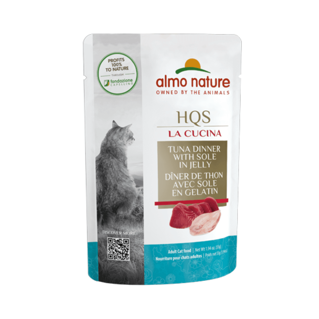 Almo Nature Wet Cat Food - HQS La Cucina Tuna Dinner with Sole in Jelly Pouch - Toronto Pets