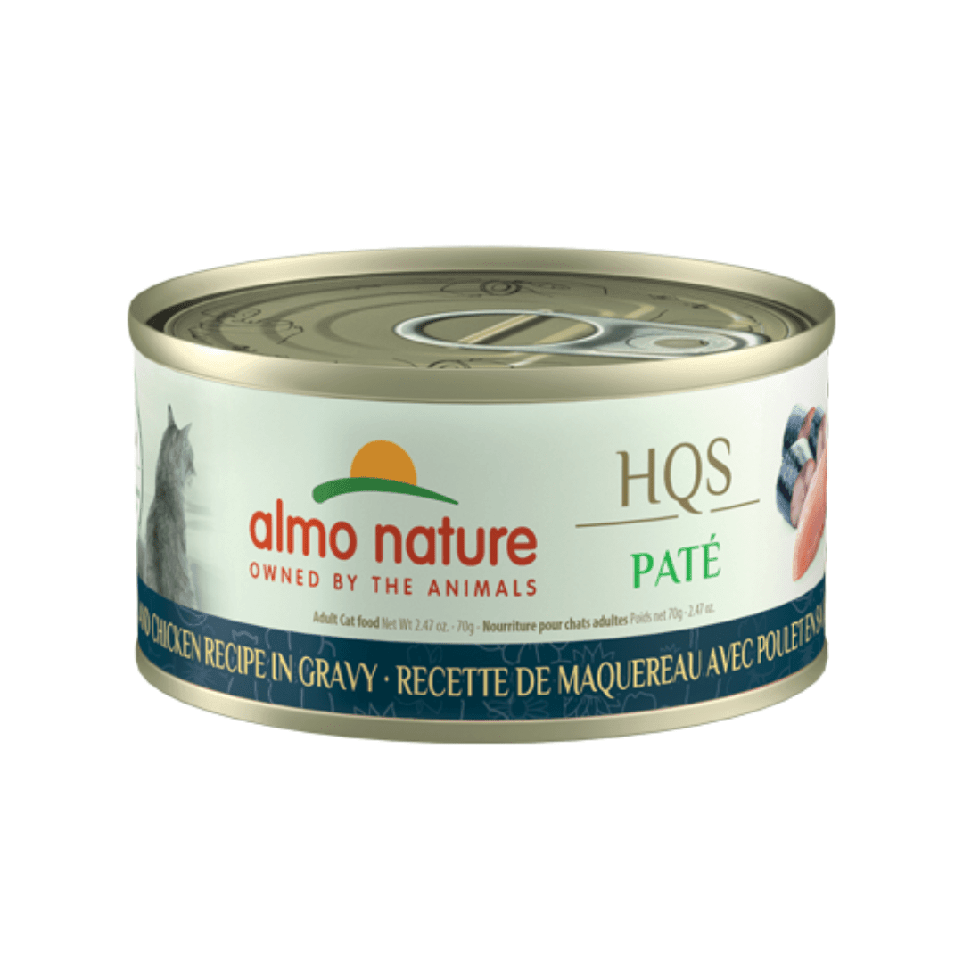 Almo Nature Wet Cat Food - HQS Pate Mackerel and Chicken Recipe in Gravy Canned - Toronto Pets