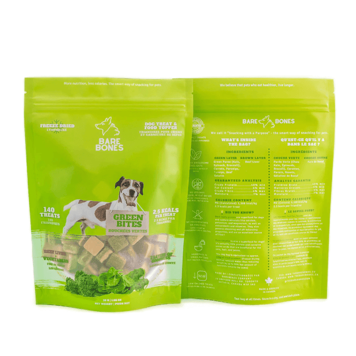 Bare Bones Freeze - Dried Dog Treats - Green Bites - Toronto Pets