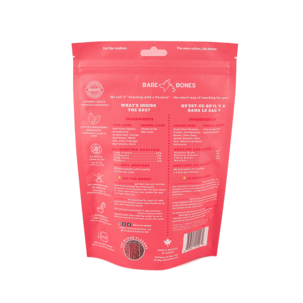 Bare Bones Freeze - Dried Dog Treats - Pink Bites - Toronto Pets