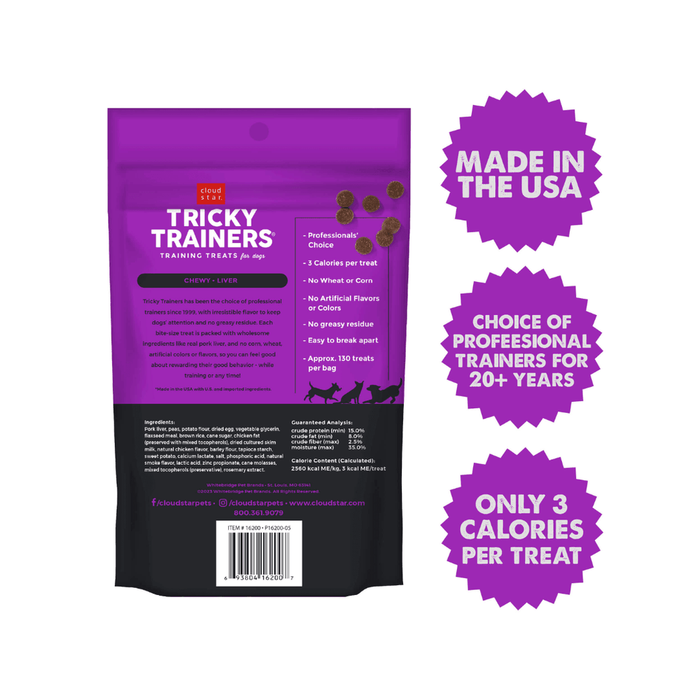 Cloud Star Dry Dog Treats - Tricky Trainers Soft & Chewy with Liver - Toronto Pets