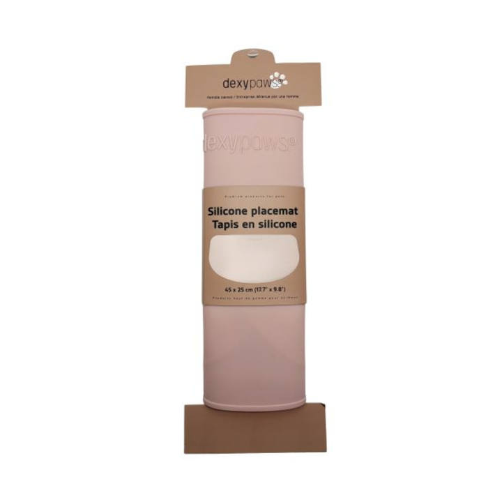Dexypaws silicone pet feeding placemat in Blush Pink