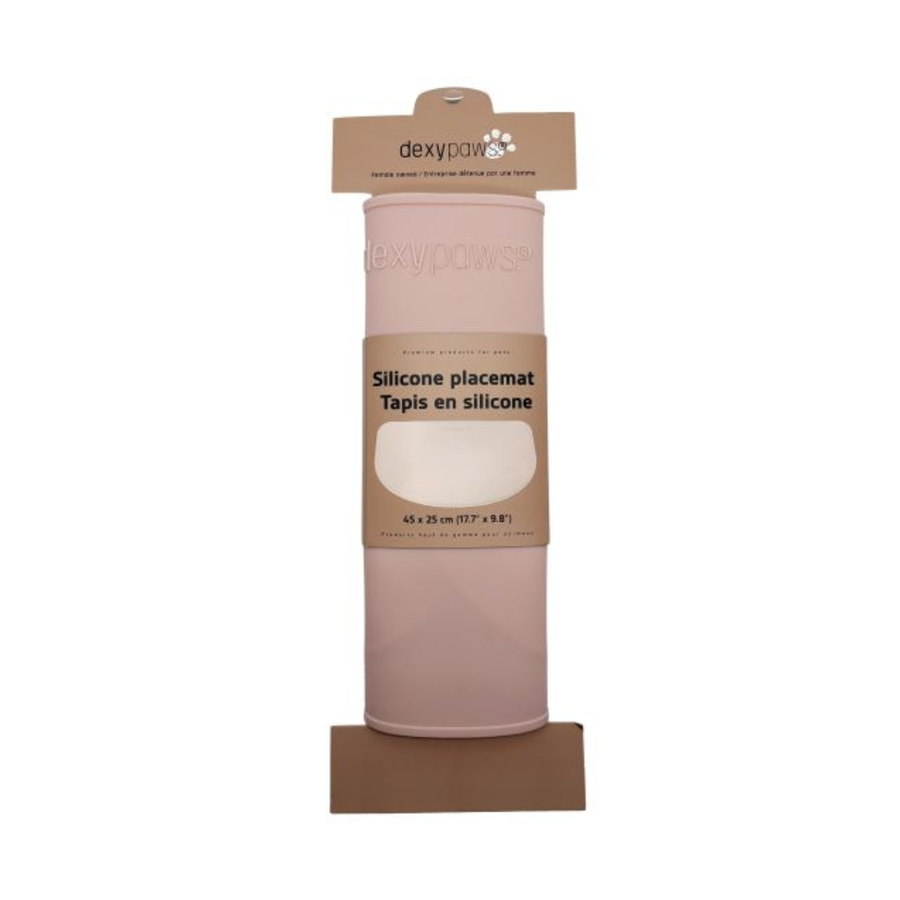 Dexypaws silicone pet feeding placemat in Blush Pink
