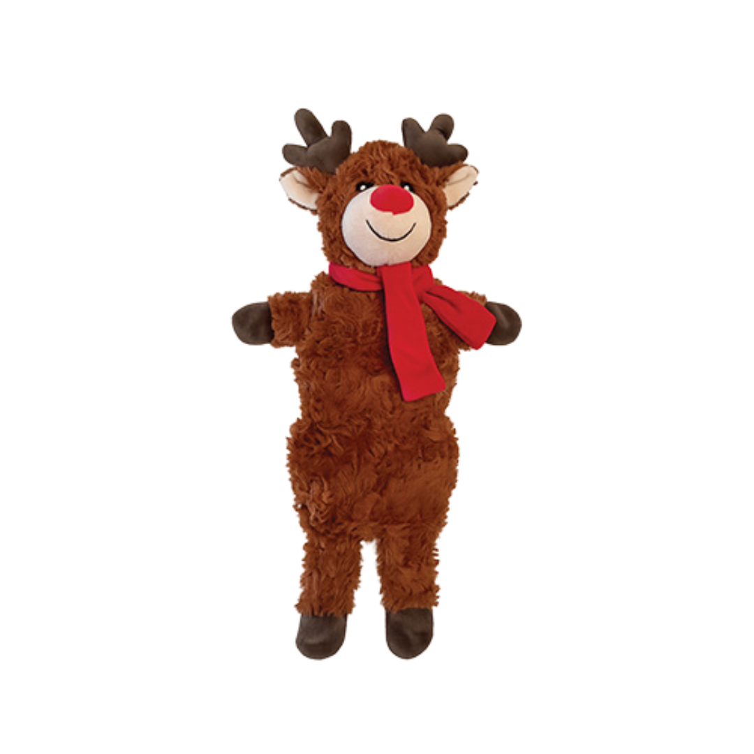 foufouBRANDS Dog Toys - HOLIDAY Squeak 'n Tube Reindeer