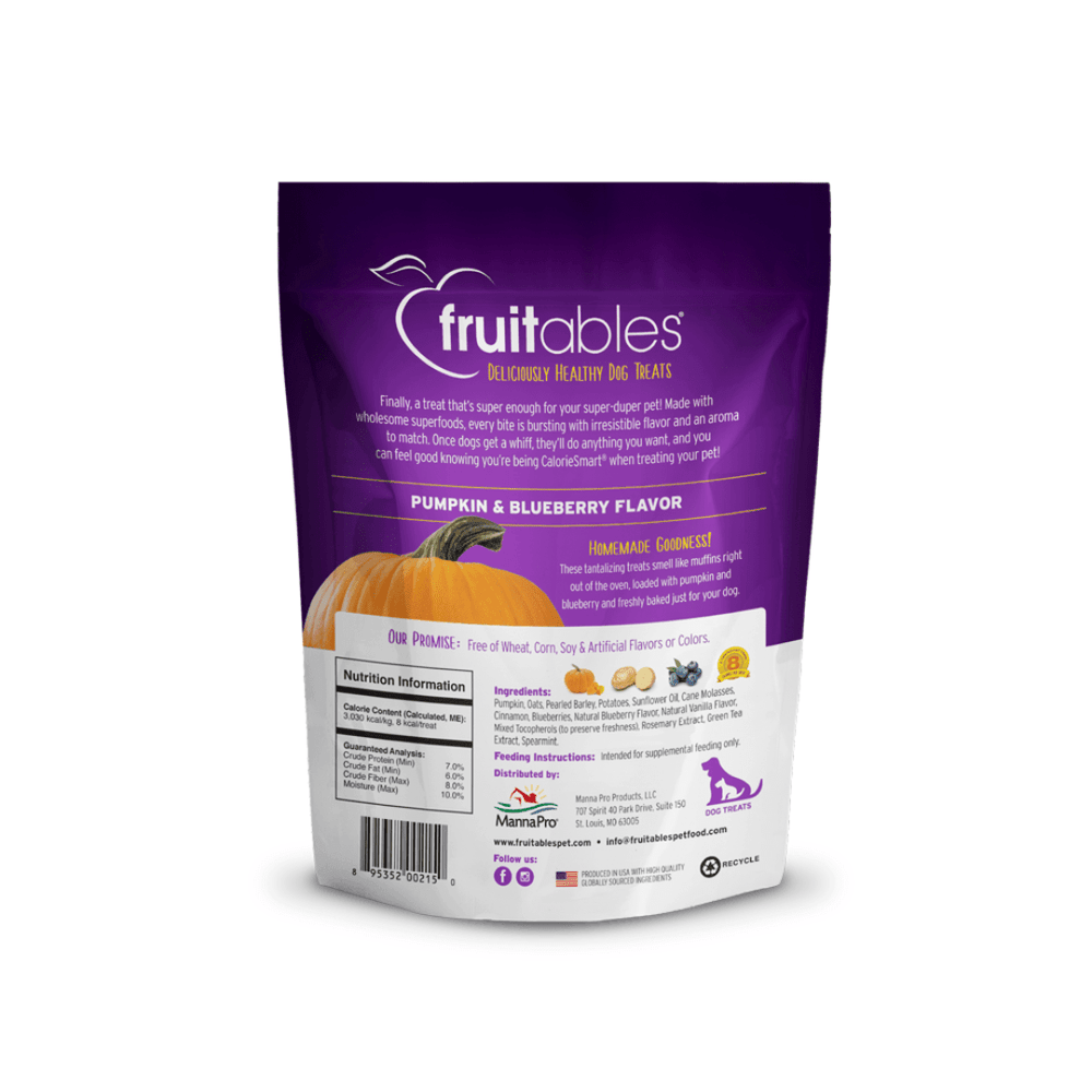 Fruitables Dog Treats - Baked Pumpkin & Blueberry - Toronto Pets