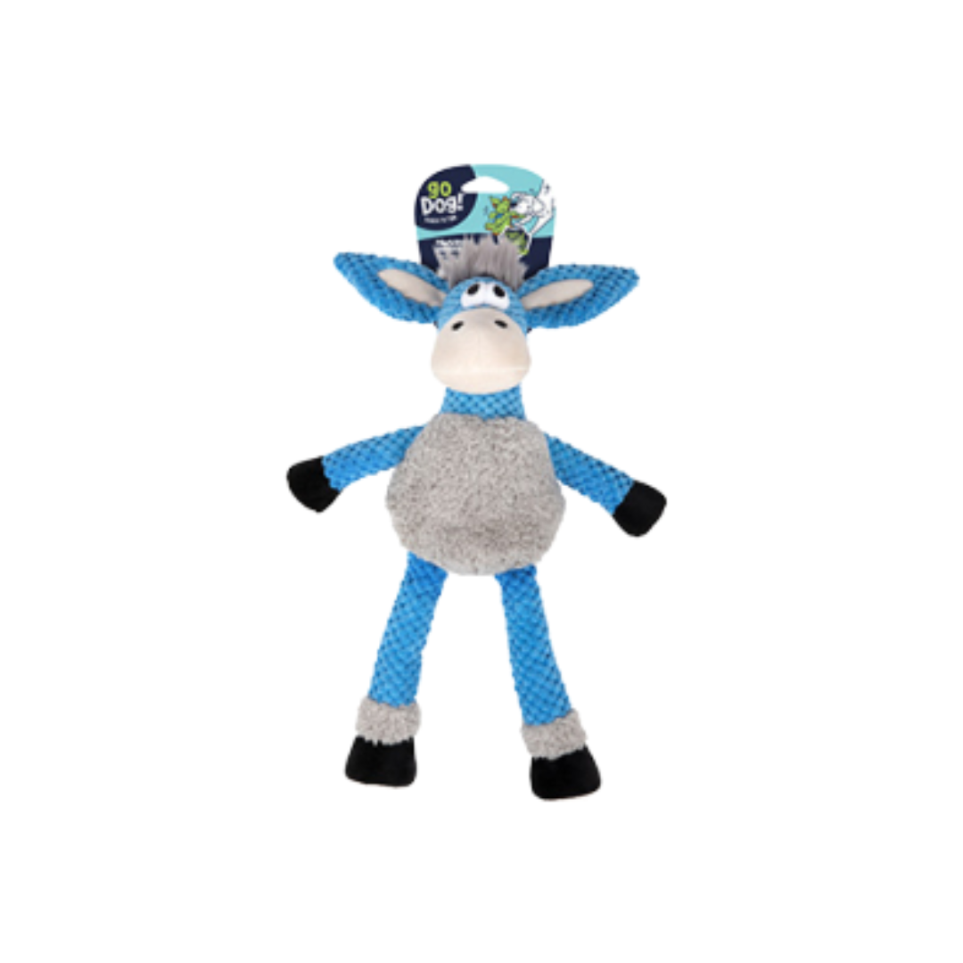 goDOG Dog Toys - Checkers Skinny Derby Donkey