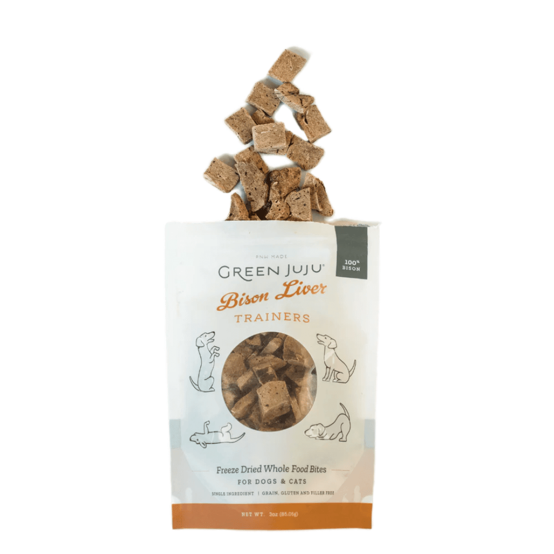 Green Juju Freeze - Dried Dog and Cat Treats - Bison Liver Trainers Whole Food Bites - Toronto Pets