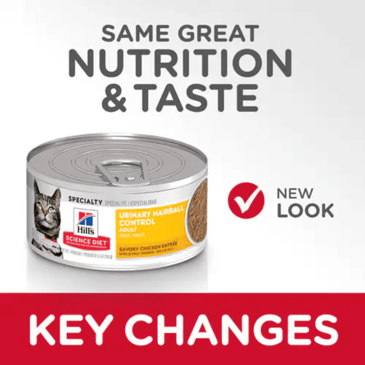 Hill's Science Diet Wet Cat Food - Adult Urinary Hairball Control Savory Chicken Entree Canned - Toronto Pets