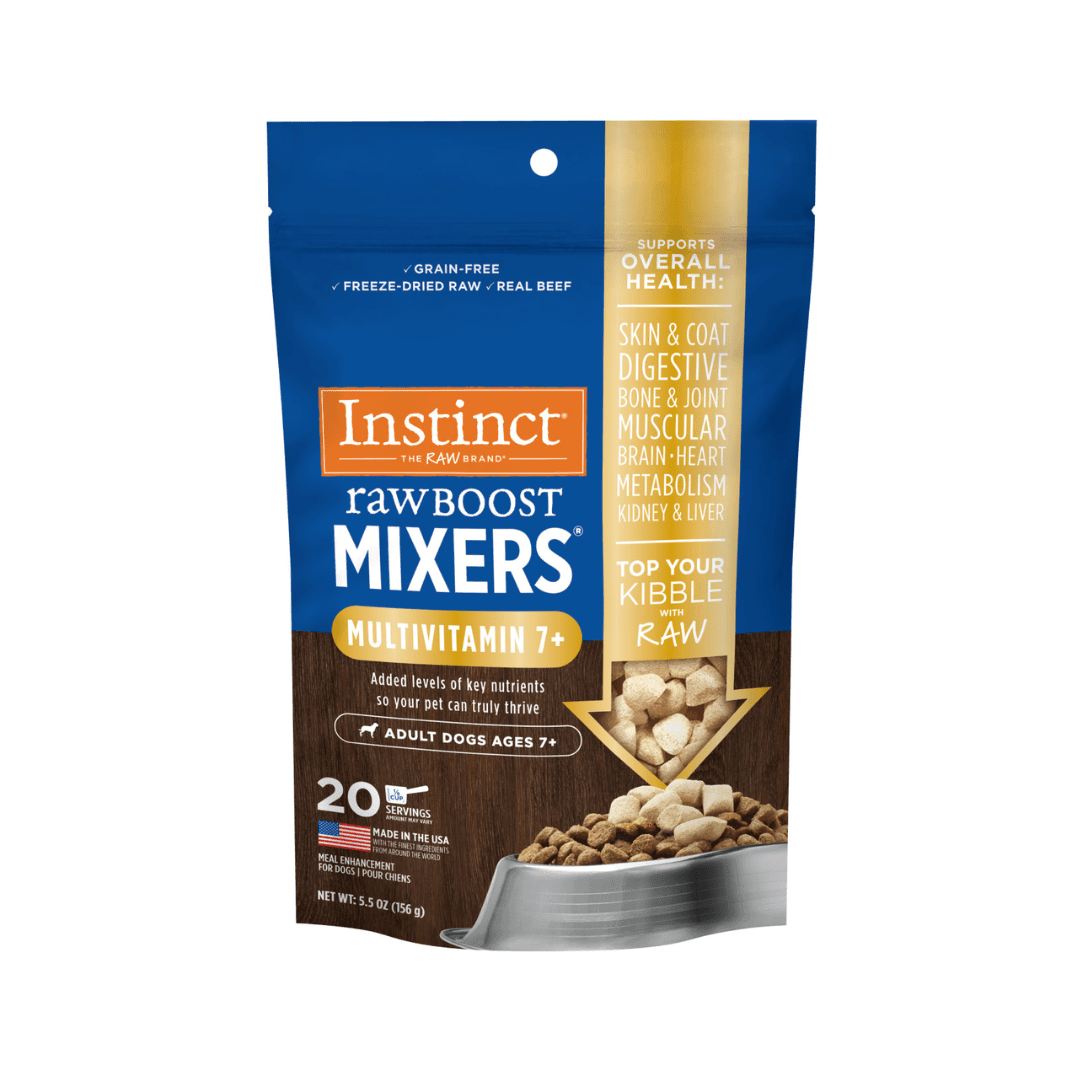 Instinct Freeze - Dried Dog Toppers & Mix - Ins - Raw Boost Mixers Multivitamin For Adult Dogs Ages 7 Plus Pouch - Toronto Pets