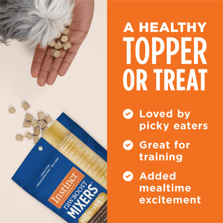 Instinct Freeze - Dried Dog Toppers & Mix - Ins - Raw Boost Mixers Multivitamin For Adult Dogs Ages 7 Plus Pouch - Toronto Pets