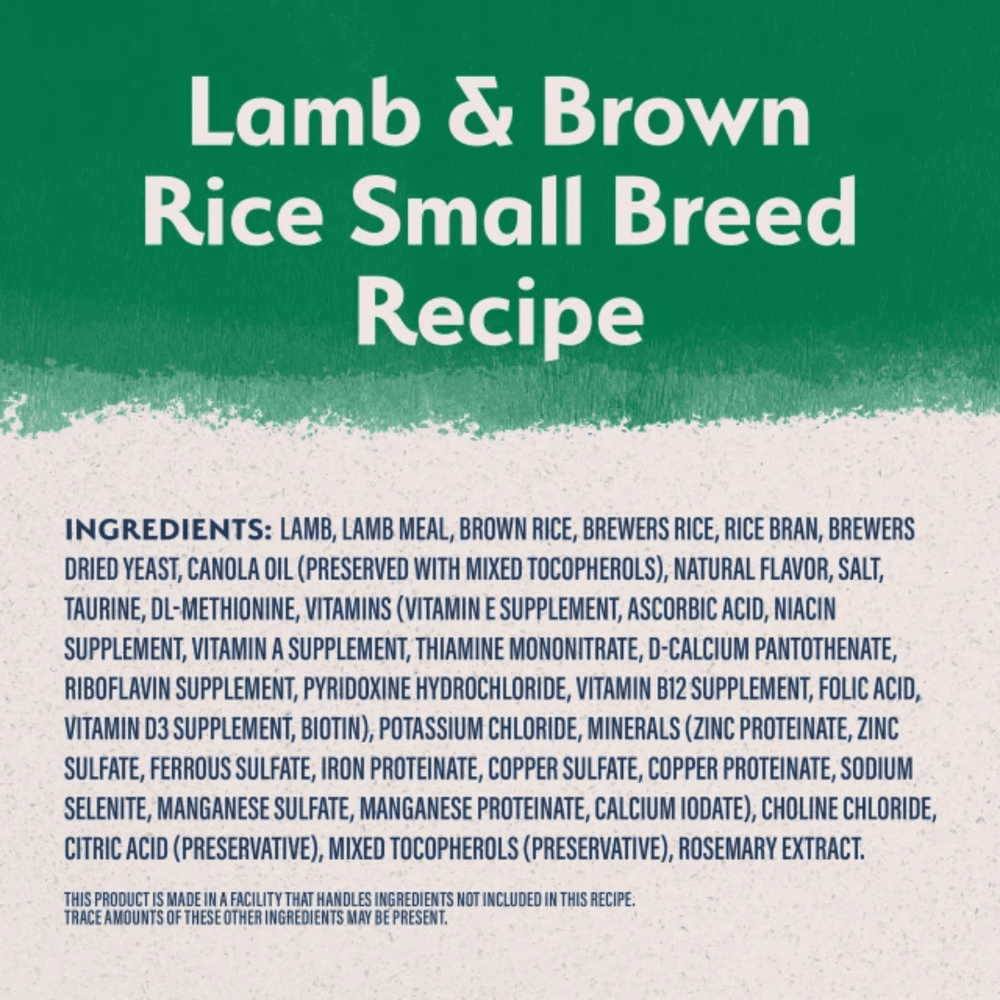 Natural Balance Dry Dog Food - Lamb & Brown Rice Small Breed Recipe - Toronto Pets
