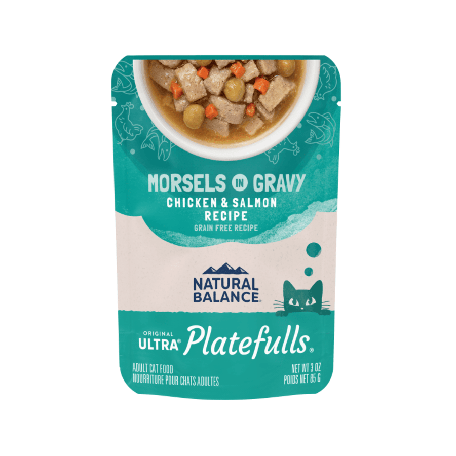 Natural Balance Wet Cat Food - Platefulls Chicken & Salmon Recipe Morsels in Gravy Pouch - Toronto Pets