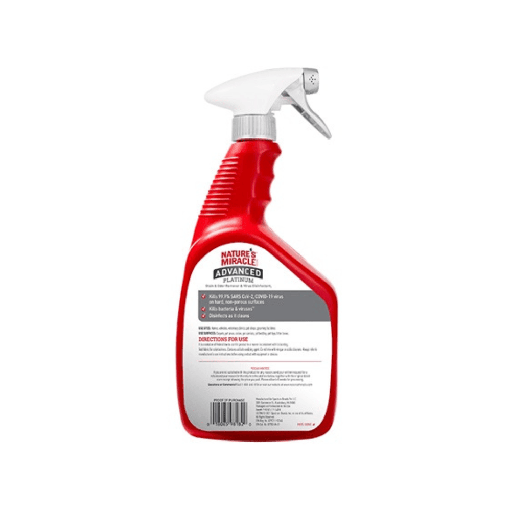 Nature's Miracle Cat Stain and Odoer - Advanced Platinum Stain & Odor Remover & Virus Disinfectant - Toronto Pets