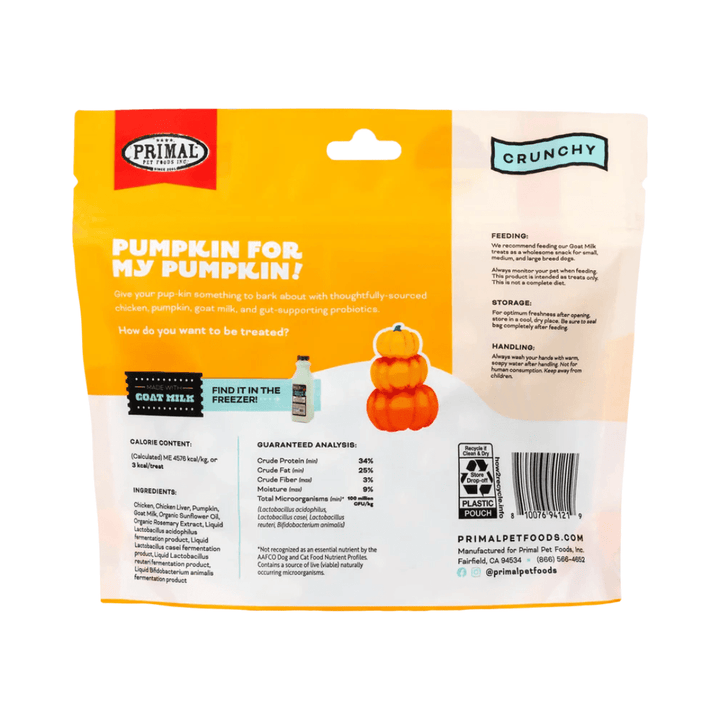 Primal Freeze - Dried Dog Treats - Pumpkin For My Pumpkin Chicken, Pumpkin, & Goat Milk Treats - Toronto Pets