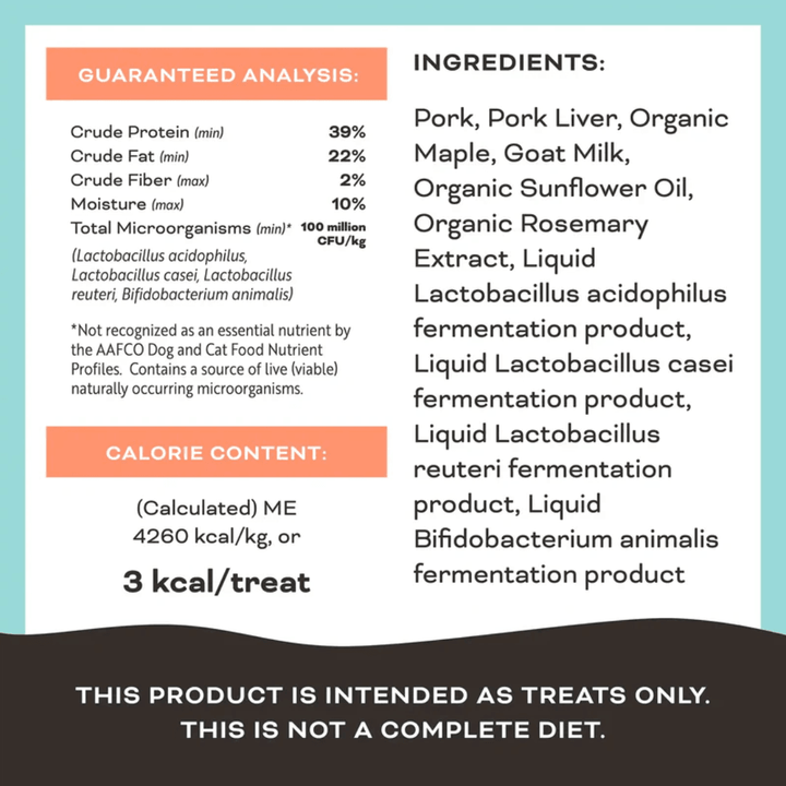 Primal Freeze - Dried Dog Treats - You Maple My Day Pork, Maple, & Goat Milk Treats - Toronto Pets