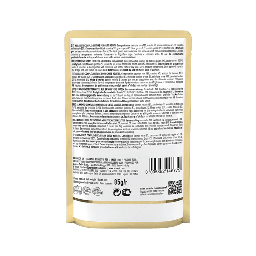 Schesir Wet Cat Food - Soup Salmon & Carrots in Jelly Pouch - Toronto Pets