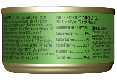 Tiki Cat Wet Cat Food - Lanai Grill Tuna & Crab Surimi Canned 