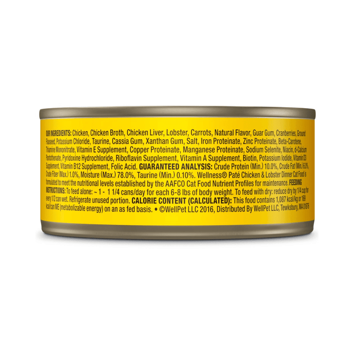 Wellness Wet Cat Food - Chicken & Lobster Pate Dinner Canned - Toronto Pets