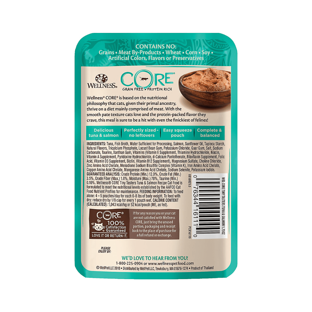 Wellness Wet Cat Food - CORE Tiny Tasters Tuna & Salmon Recipe Pouch - Toronto Pets