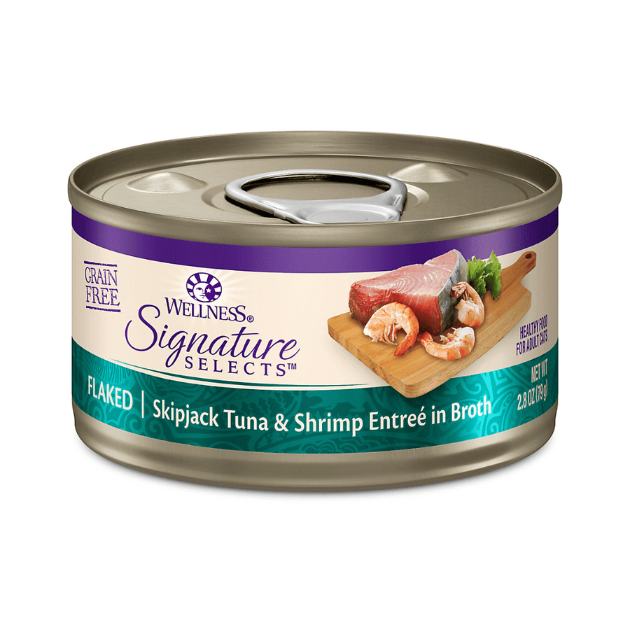 Wellness Wet Cat Food - Signature Selects Flaked Skipjack Tuna and Shrimp in Broth Canned - Toronto Pets
